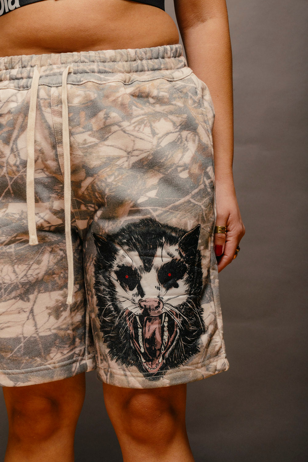 "POSSUM" WOODLAND CAMO SHORTS