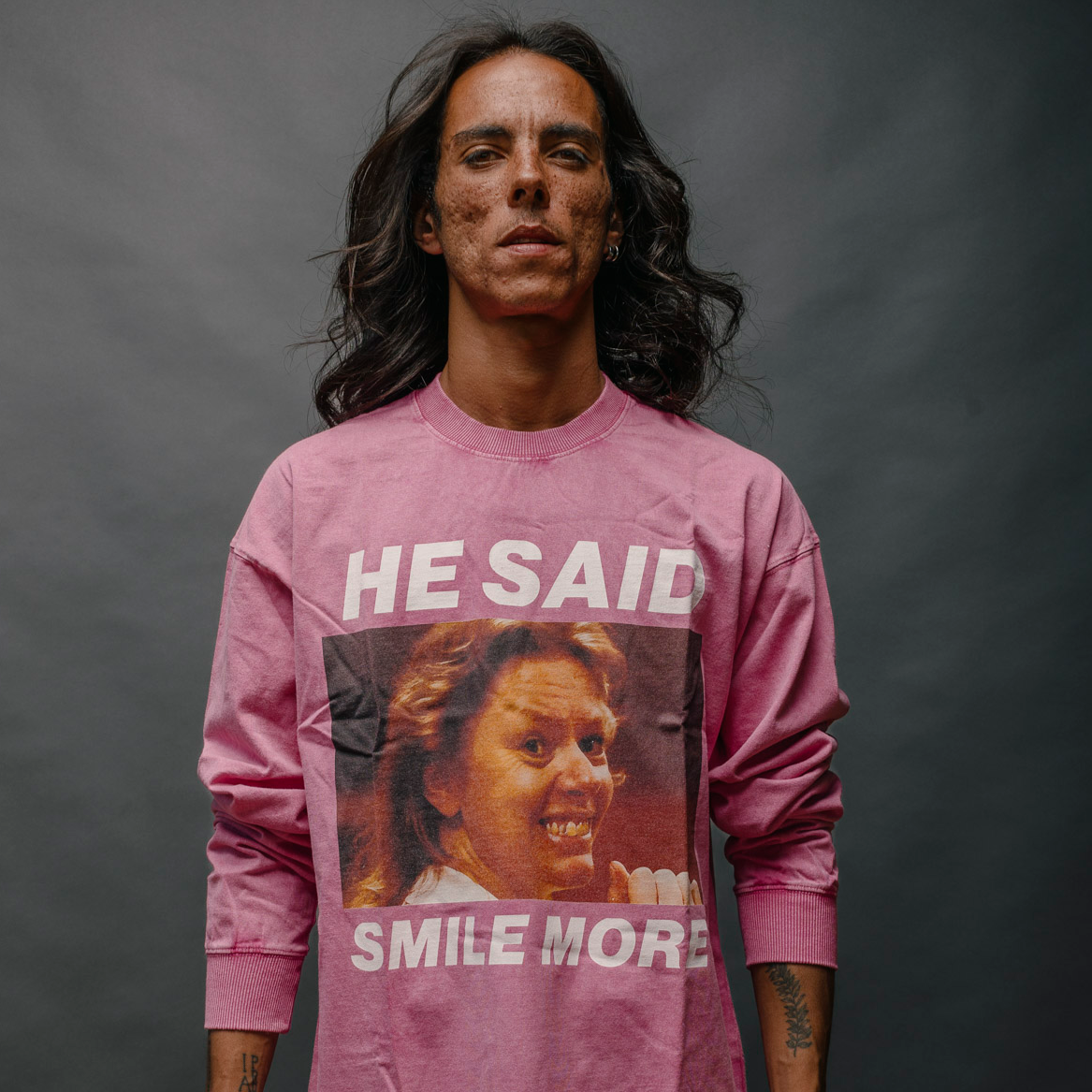 AILEEN WUORNOS: PINK ACID WASH LONG SLEEVES
