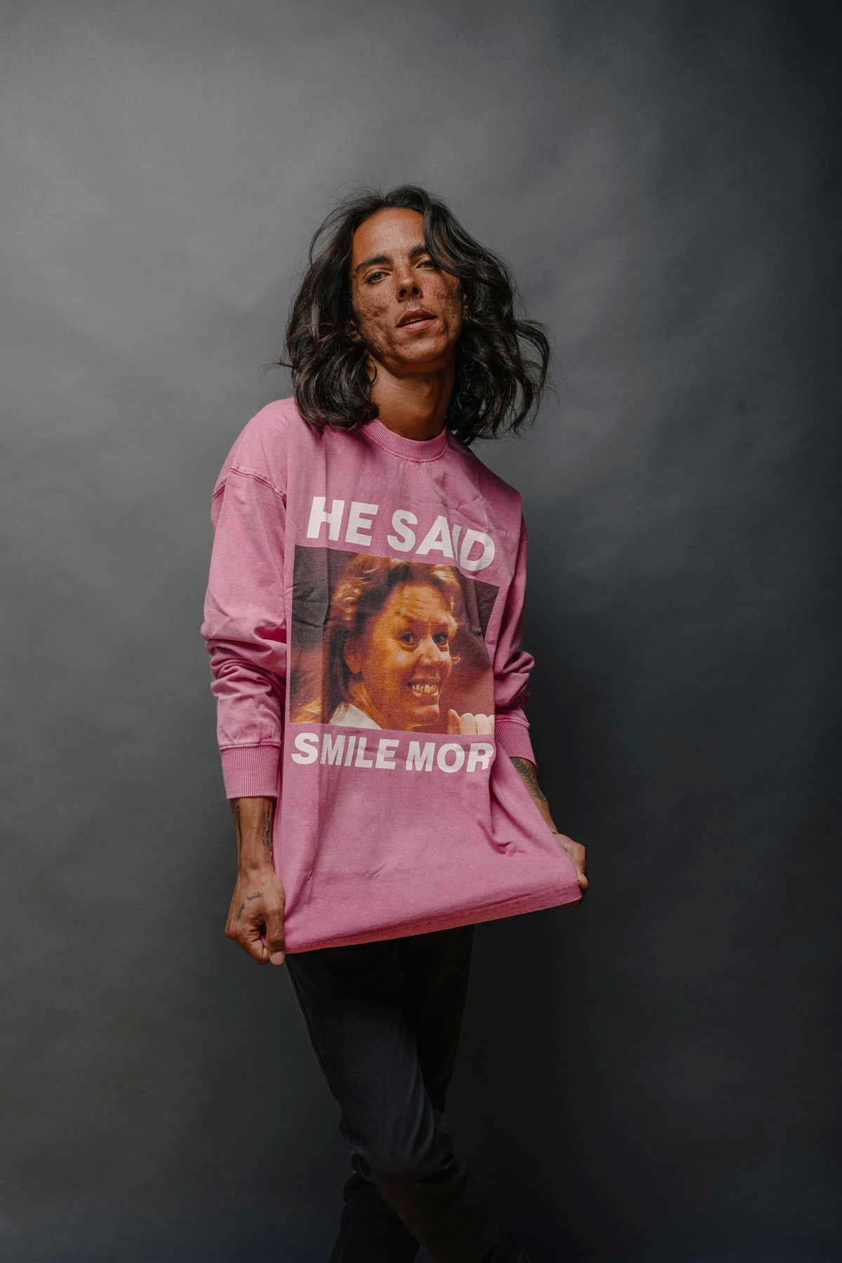 AILEEN WUORNOS: PINK ACID WASH LONG SLEEVES
